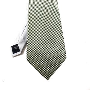 Tommy Hilfiger men's silk tie green and silver